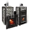 Печь для бани ERMAK 30 Сетка Люкс BLACK — мощность 30 кВт, объем помещения до 32 м³

