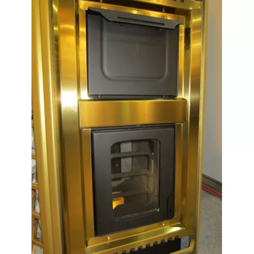 Печь для бани ERMAK 30 Сетка Люкс GOLD: мощность 30 кВт, объем до 32 м³, дровяная топка с теплообменником и парообразователем

